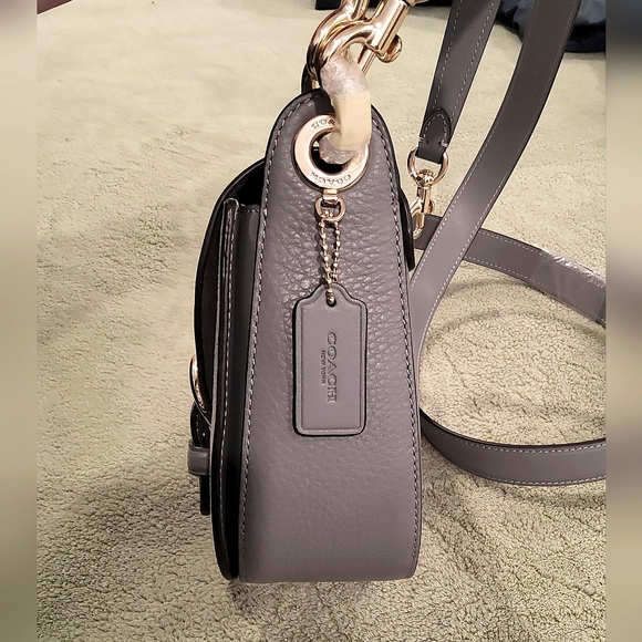 SOLD- Coach Kleo Shoulder Bag 17 in Granite/Gold- - Picture 4 of 15